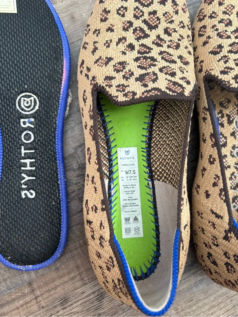 Rothy's The Loafer Leopard Cheetah Print Shoes Size 7.5
